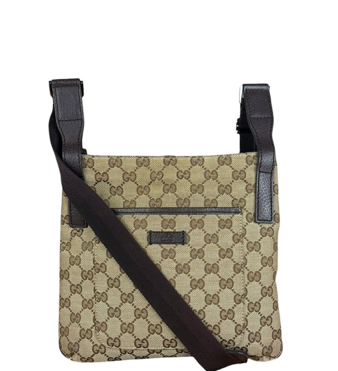 Gucci GG Vintage Beige/Brown Canvas Crossbody Bag
