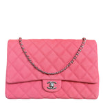 Chanel Coral Pink Matte Quilted Caviar Flap Shoulder Bag 2012
