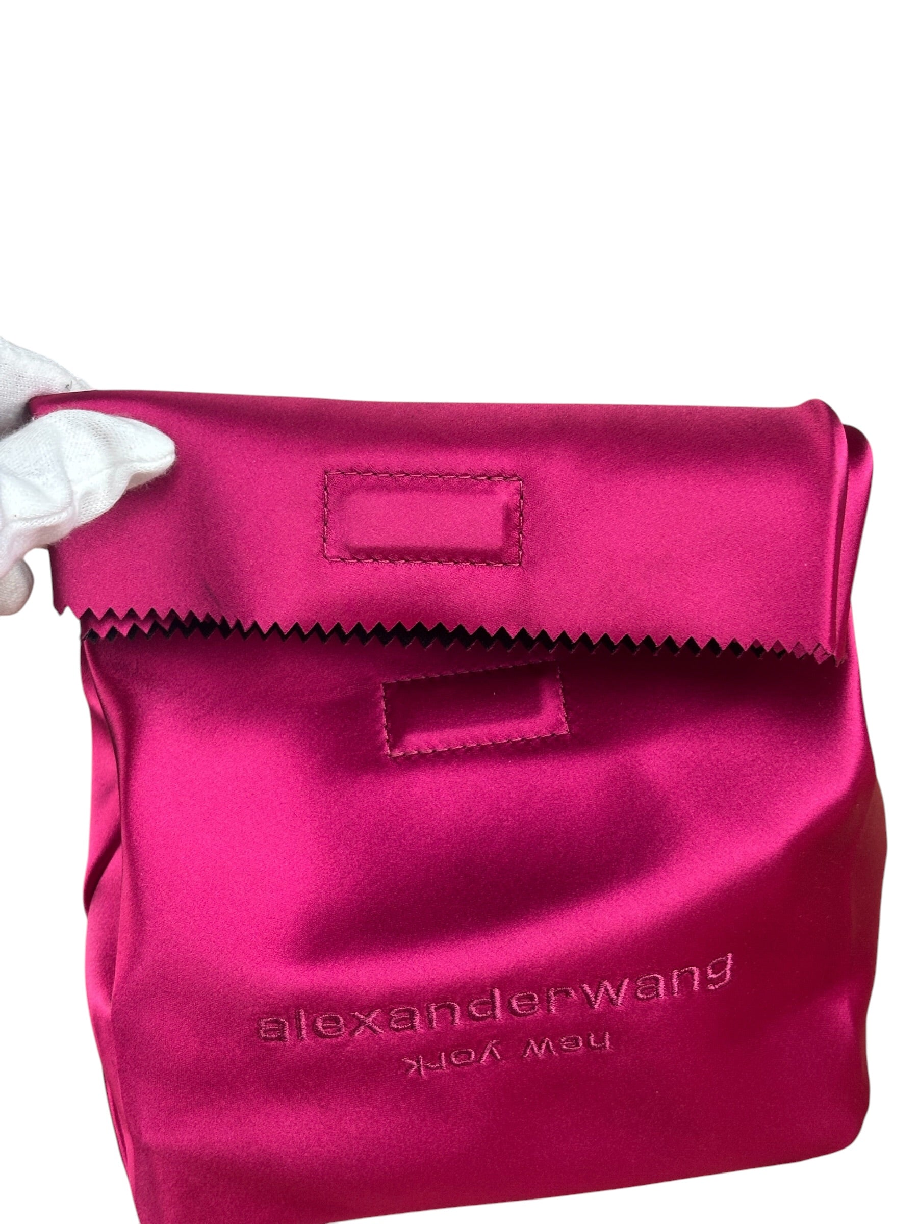 Alexander Wang Fuchsia Pink Satin Lunch Clutch
