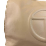Telfar Cream Leather Medium Shopping Tote Bag