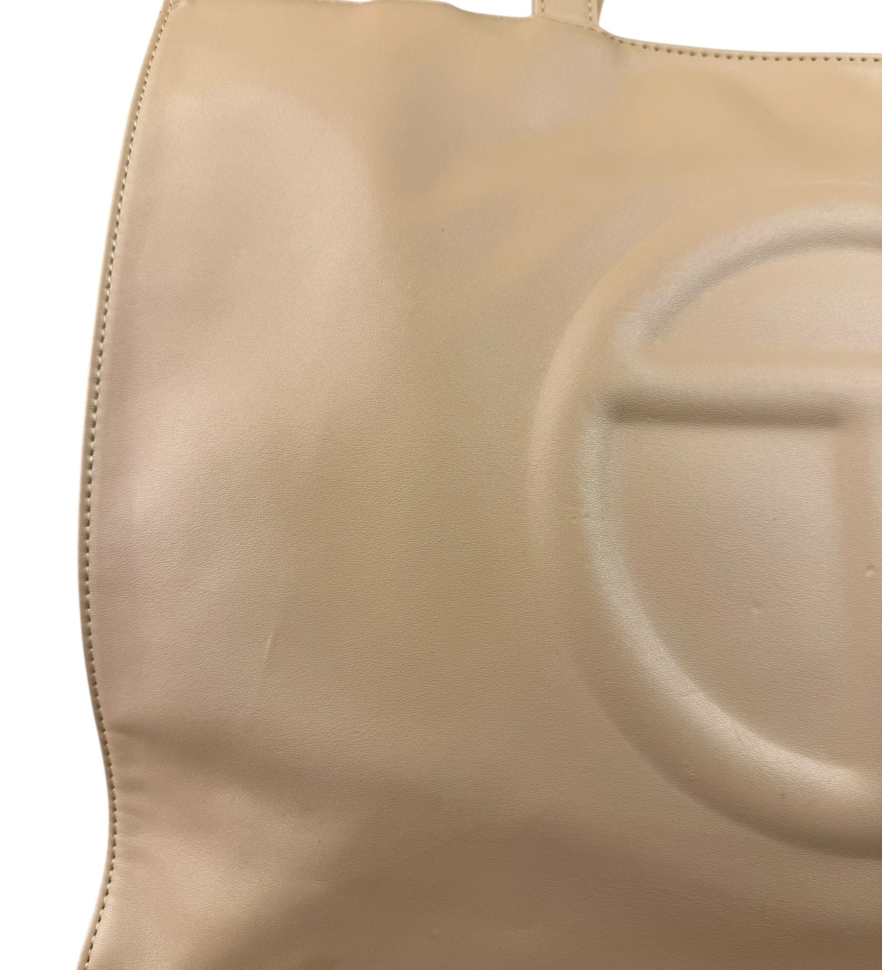 Telfar Cream Leather Medium Shopping Tote Bag