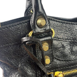 Balenciaga Black Lambskin Moto City Two-Way Bag