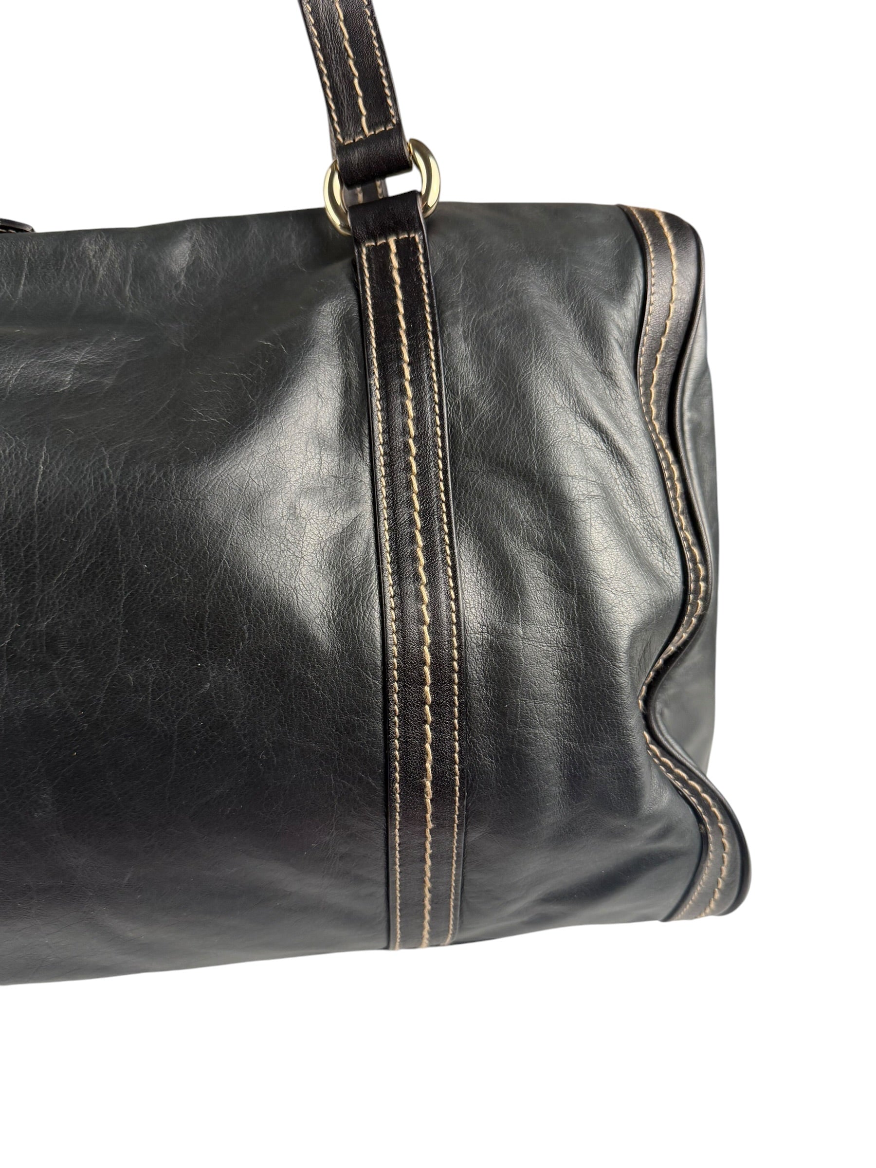 Gucci Bicolor Leather Duchessa Boston Bag