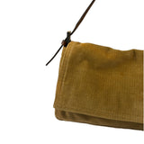 Fendi Brown Corduroy Baguette Shoulder Bag