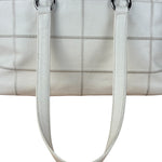 Chanel White Chocolate Bar Quilted Caviar LAX Bowler Bag 2004