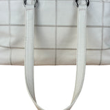 Chanel White Chocolate Bar Quilted Caviar LAX Bowler Bag 2004