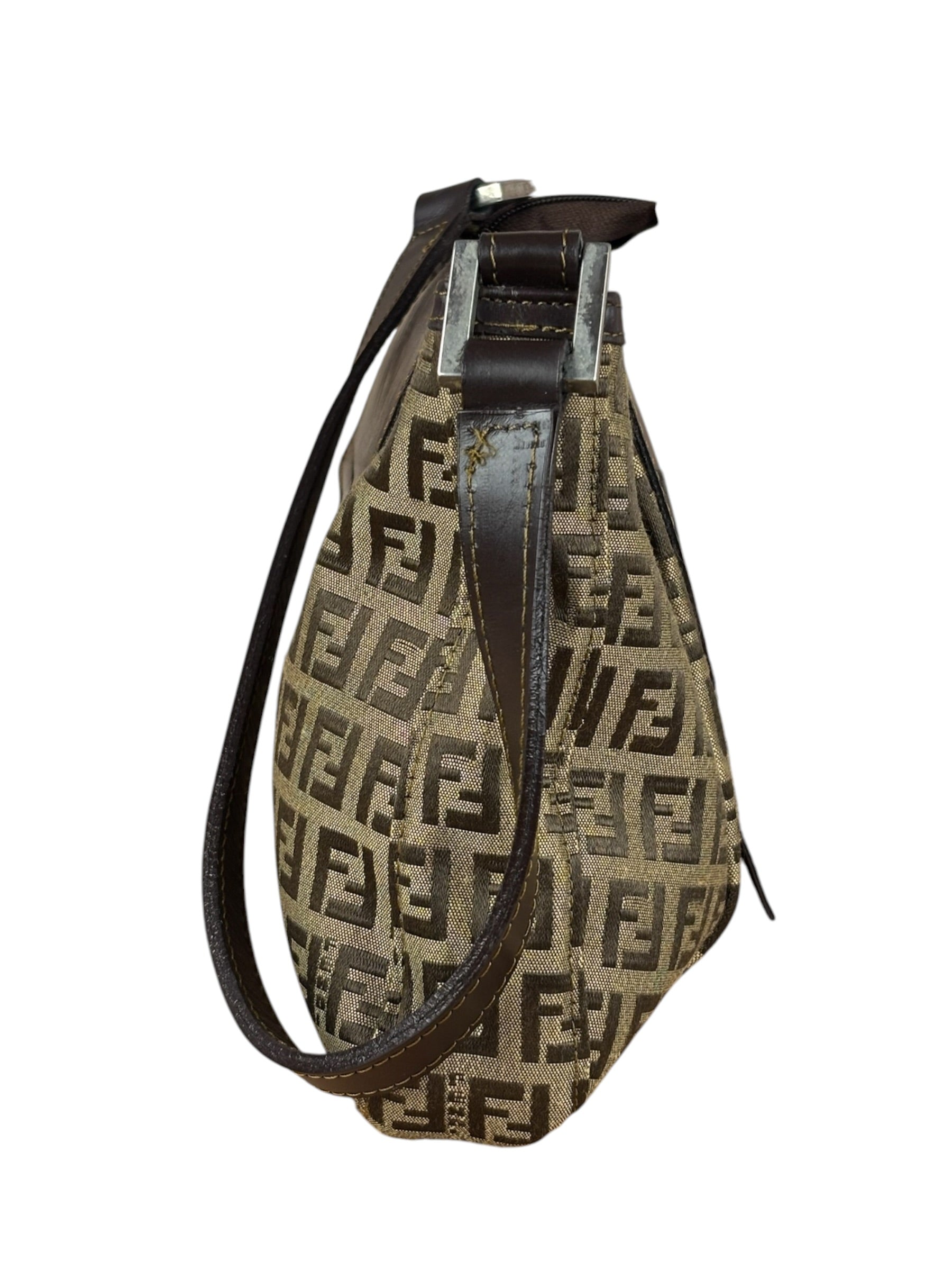 Fendi Zucchino Drawstring Flap Shoulder Bag