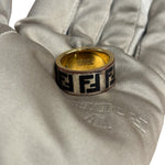 Fendi Gold/Black Monogram Forever Ring