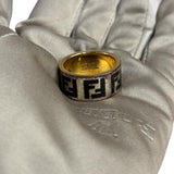 Fendi Gold/Black Monogram Forever Ring
