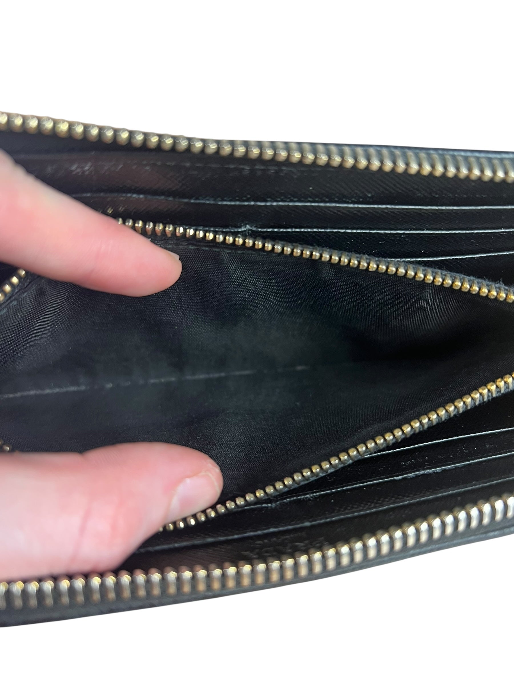 Prada Black Saffiano Leather Long Wallet