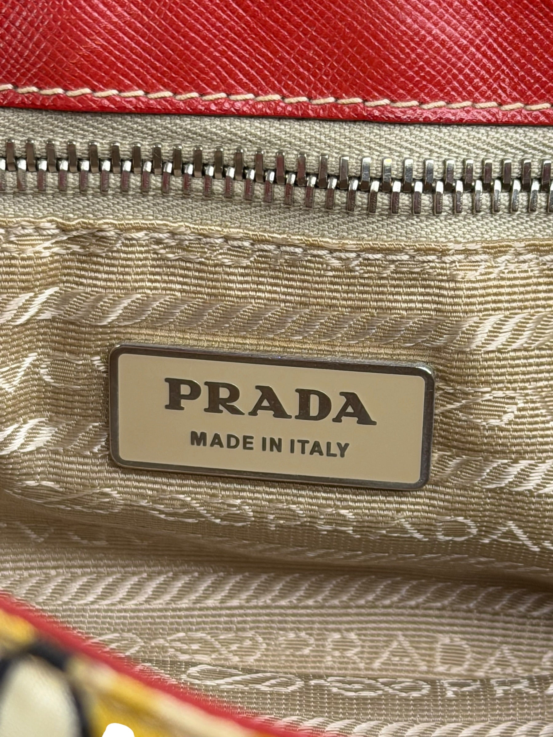 Prada Multicolor Nylon Leather Trim Shoulder Bag