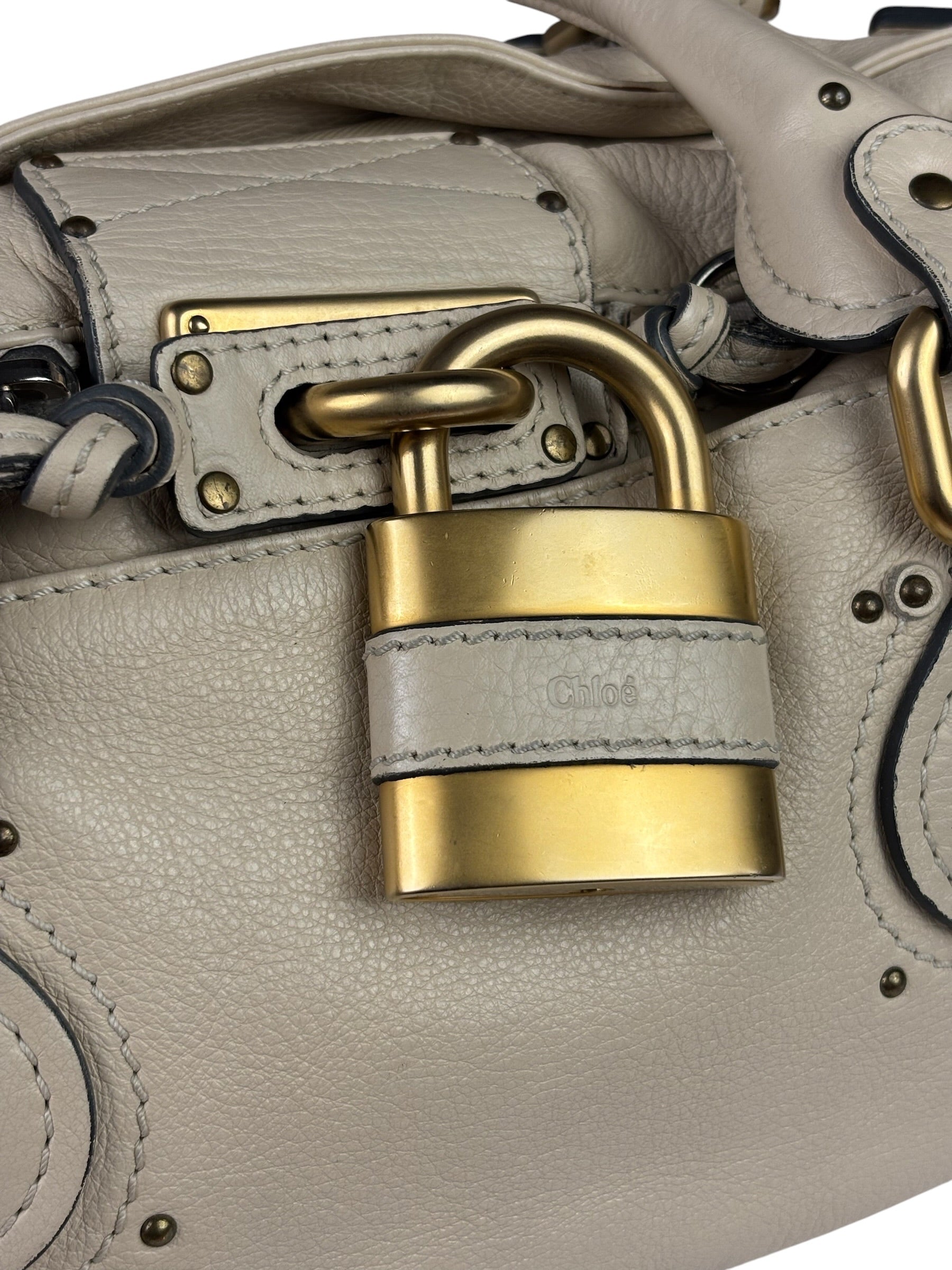 Chloe Beige Leather Paddington Shoulder Bag