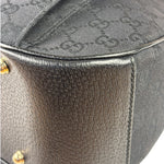 Gucci Black Leather Trim Bamboo Handle Hobo Bag