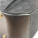 Gucci Black Leather Trim Bamboo Handle Hobo Bag