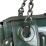 Fendi Vintage Green Patent Leather B Handbag