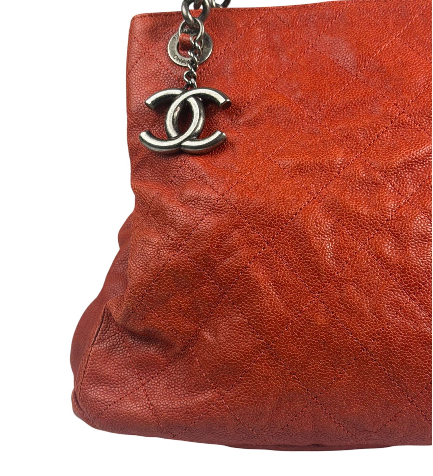 Chanel Red Caviar Quilted Small Frame Shoulder Bag 2011