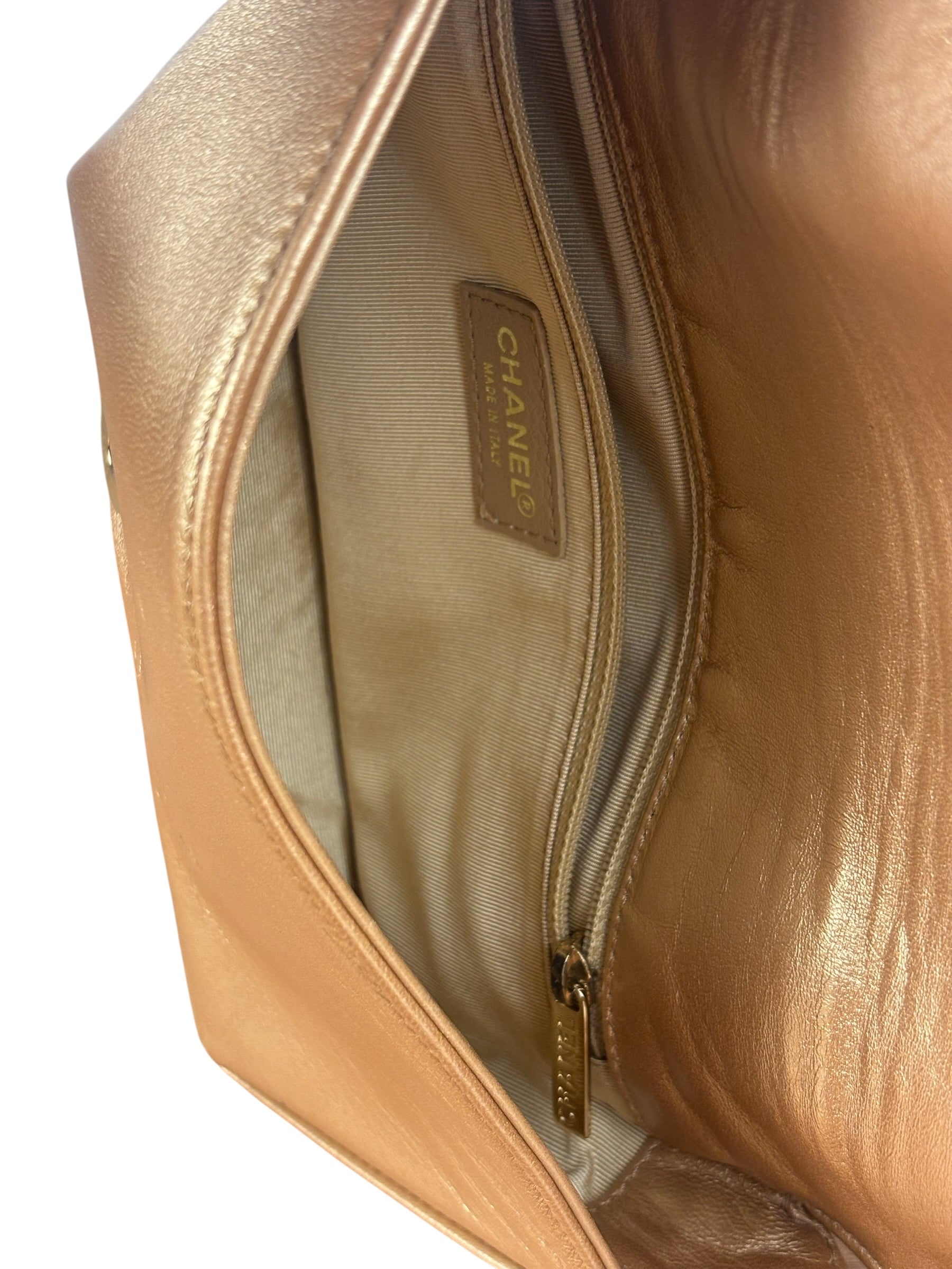 Chanel Gold Calfskin Chocolate Bar Shoulder Bag 2002