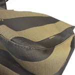 Fendi Green/Black Leather Trim Pequin Stripe Hobo Bag