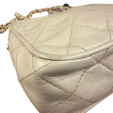 Chanel Beige Quilted Leather Chain Shoulder Bag