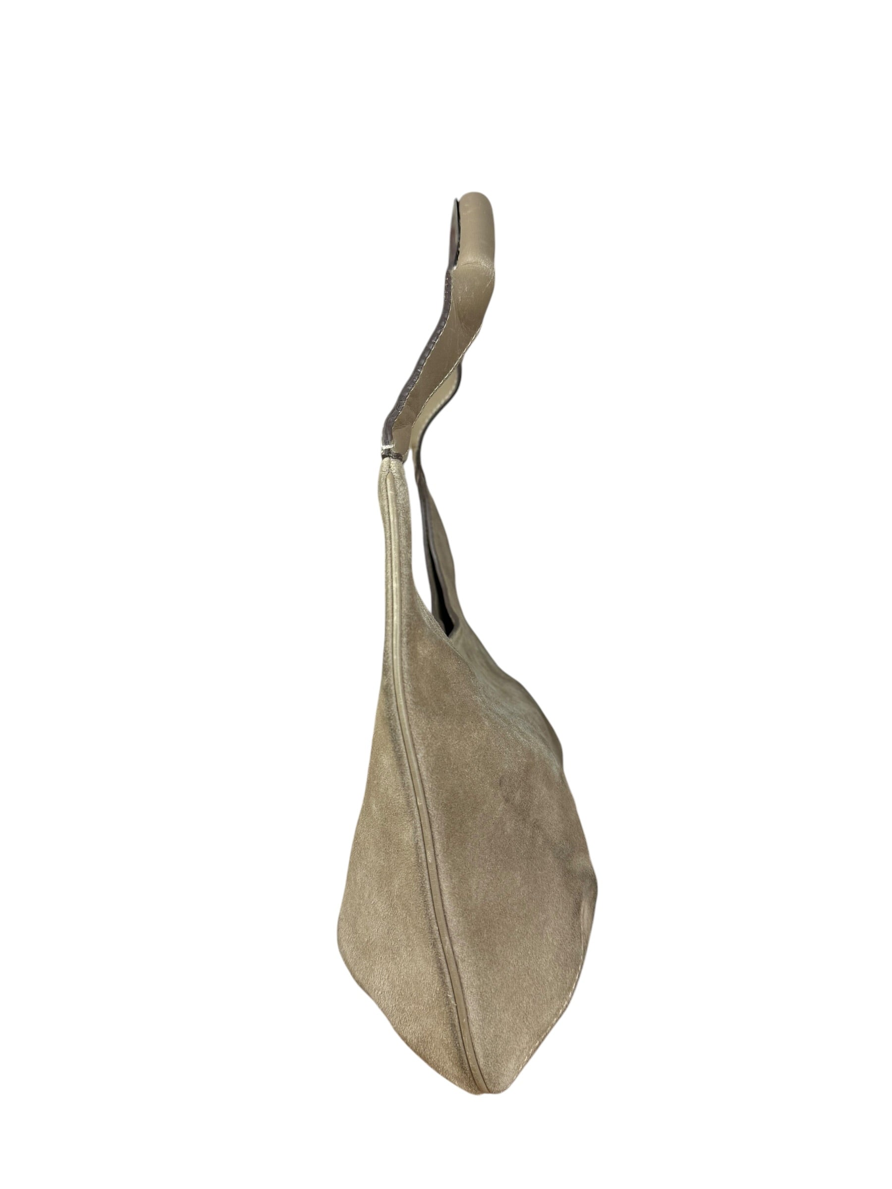 Ferragamo Vintage Beige Suede Hobo Shoulder Bag