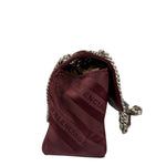 Balenciaga Burgundy Satin Jacquard Round S Lock Shoulder Bag
