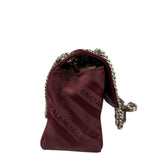 Balenciaga Burgundy Satin Jacquard Round S Lock Shoulder Bag