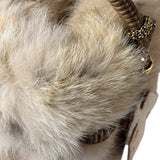 Ferragamo Vintage Fur Rattan Top Handle Bag