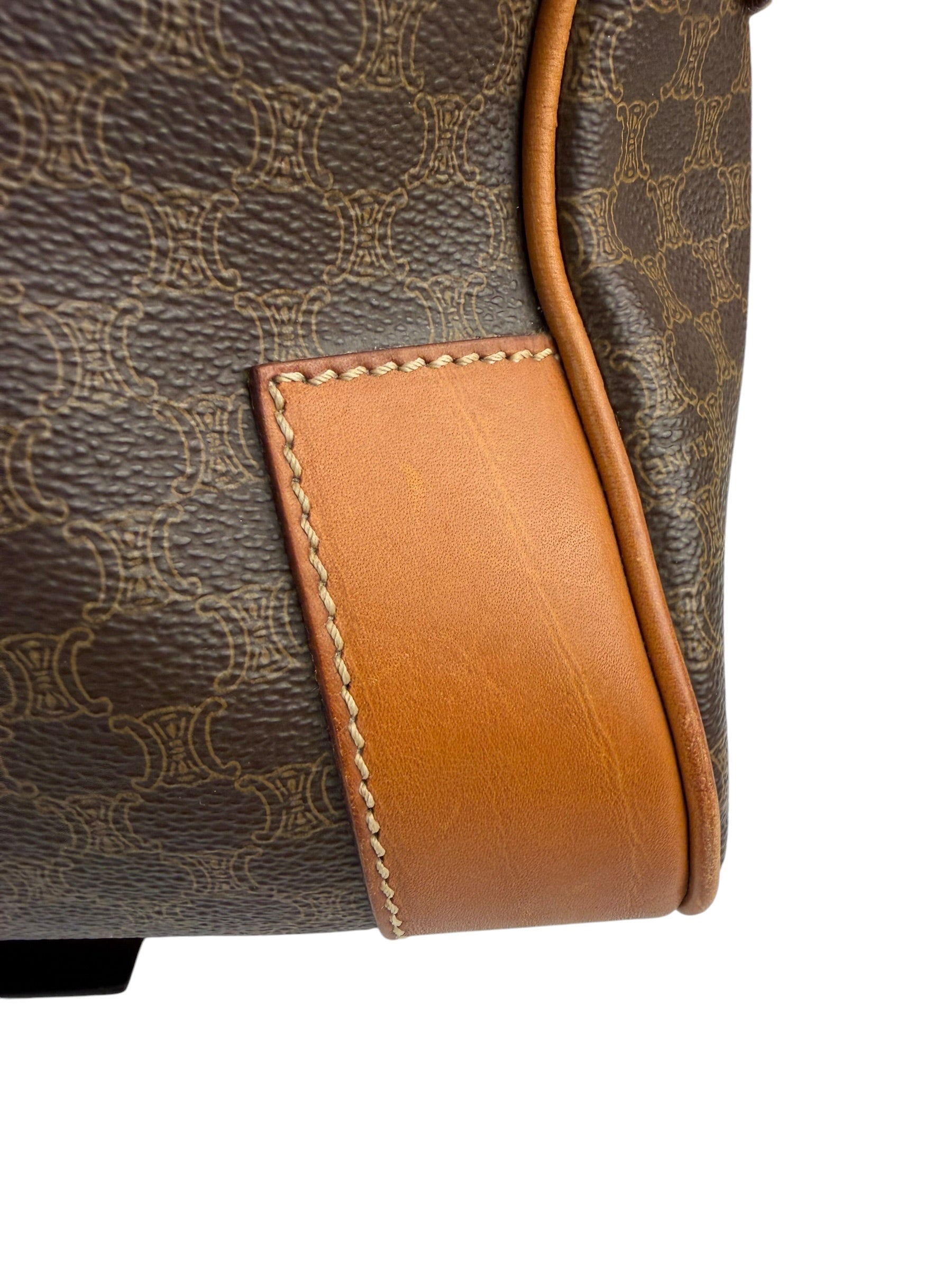 Celine Vintage Macadam Canvas Boston Bag