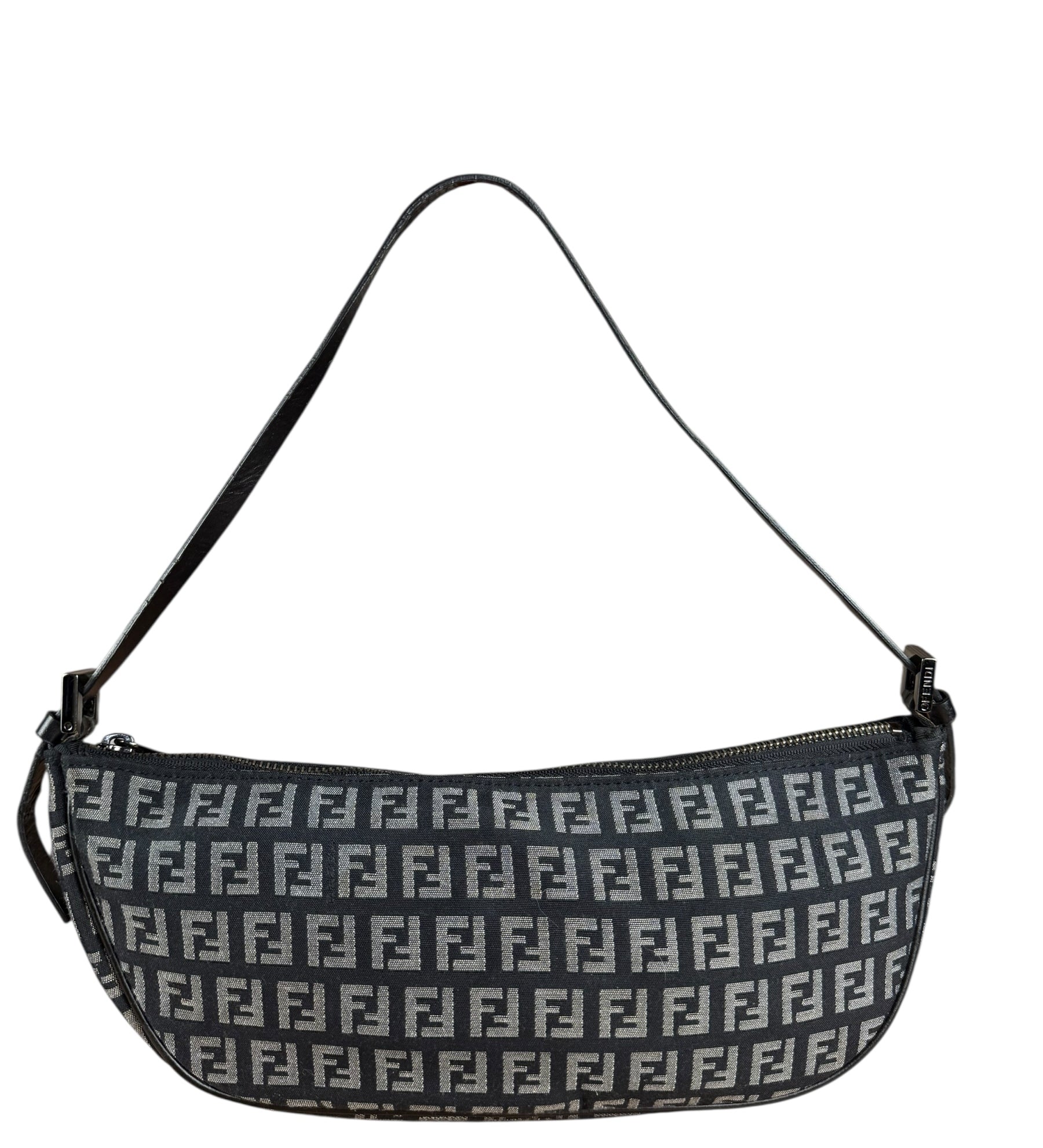 Fendi FF Black Canvas Boat Pochette