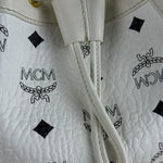 MCM Monogram White Bucket Shoulder Bag