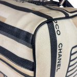 Chanel Cream Leather Coated Canvas Le Train Boston Bag 2006