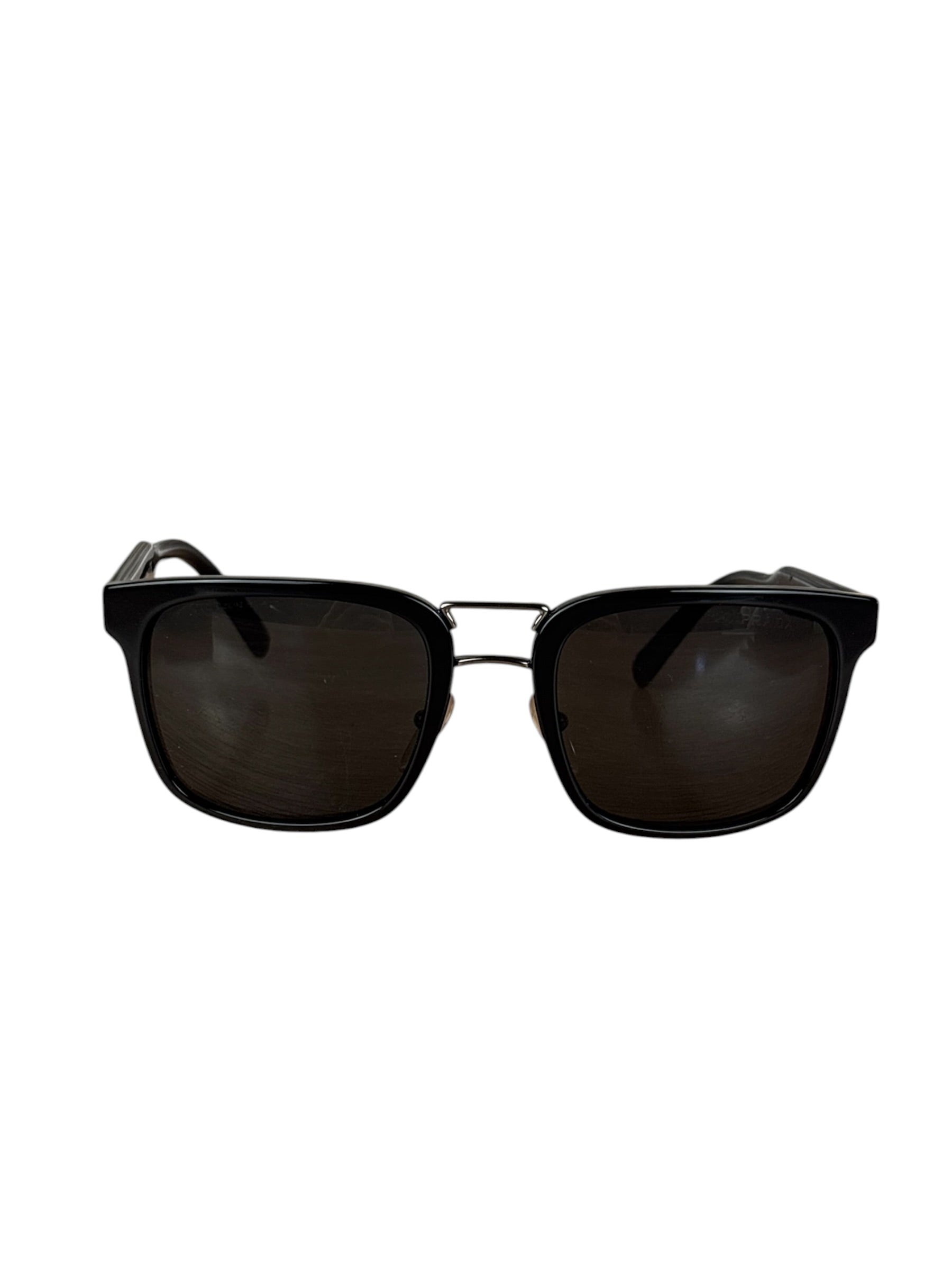 Prada Black Metal Double Bridge Sunglasses