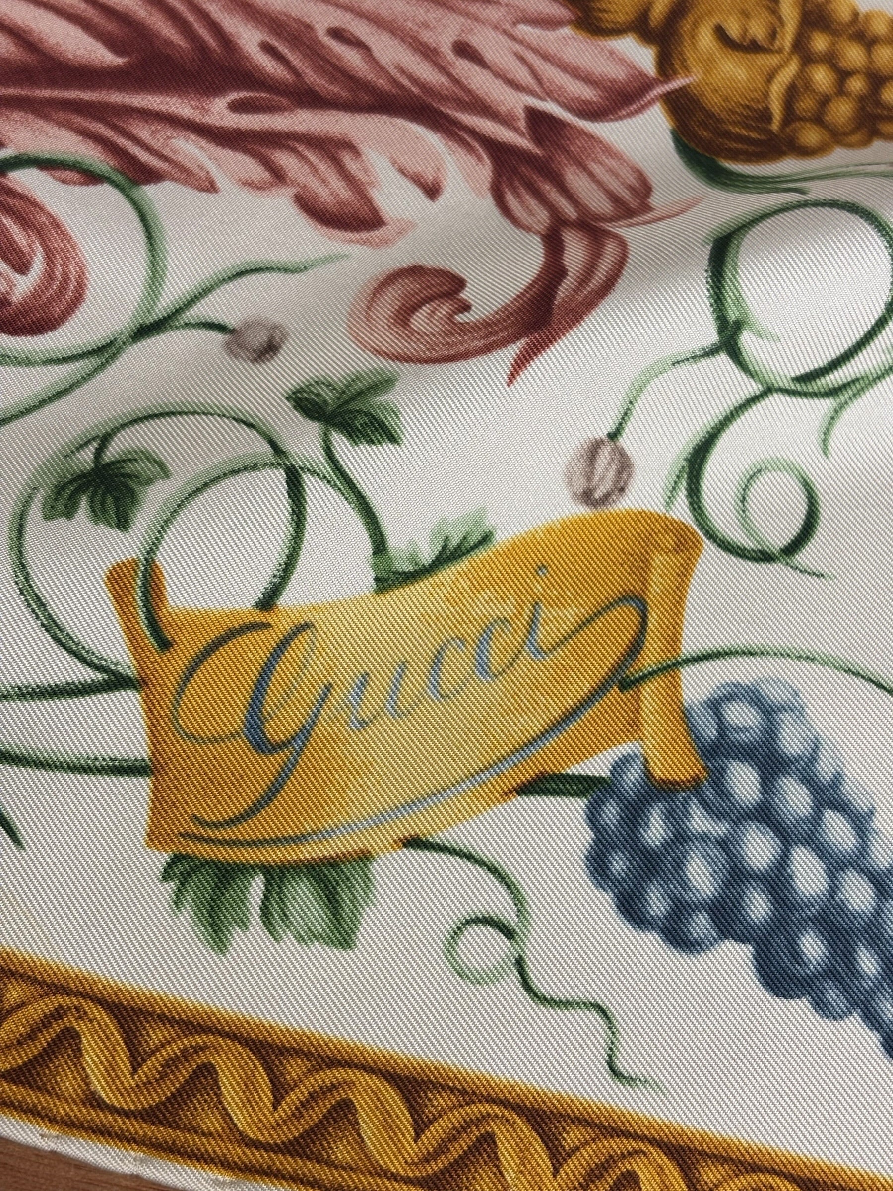 Gucci Vintage Silk Floral Vase Scarf
