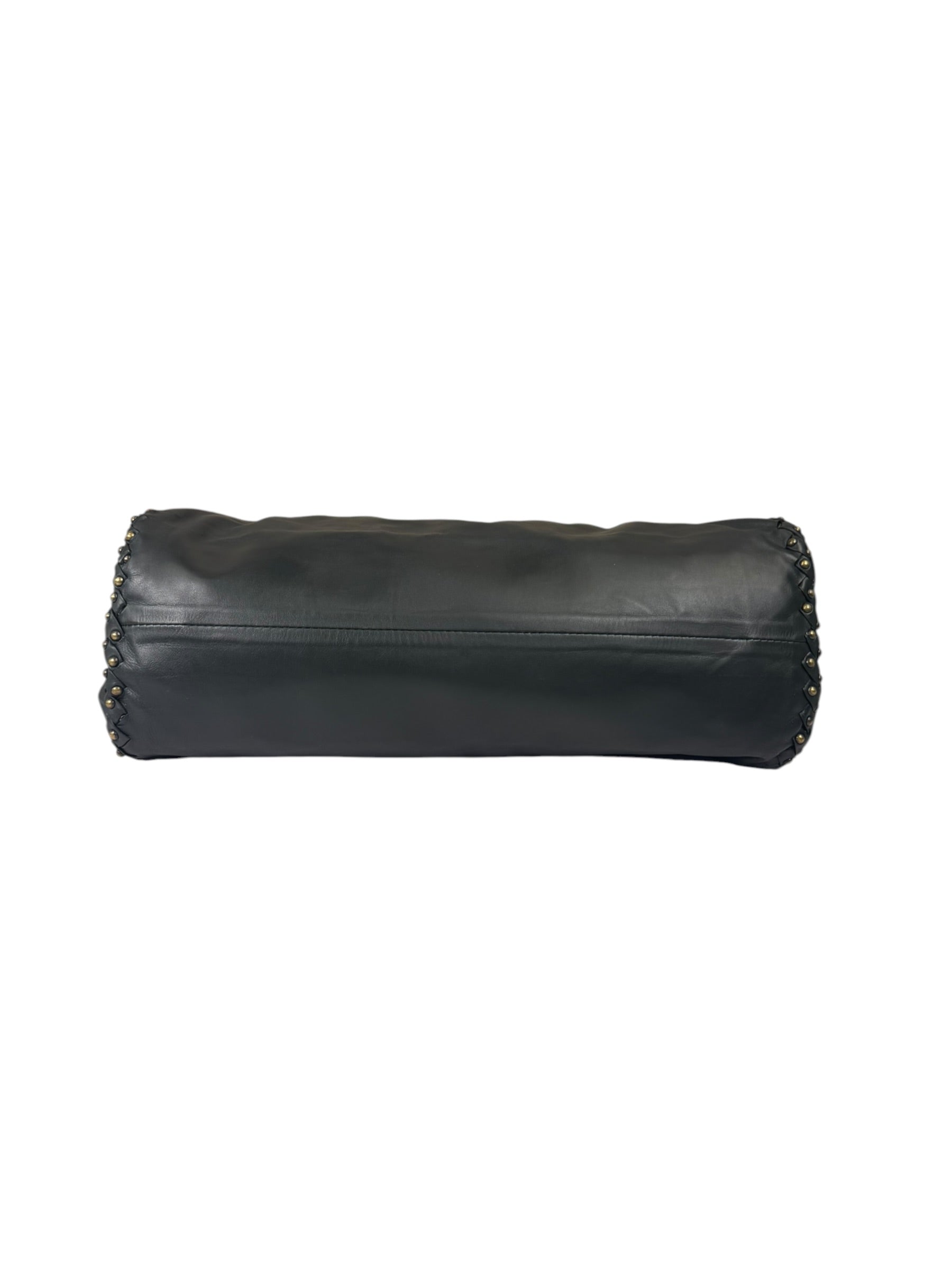 Bottega Veneta Dark Grey Leather Studded Shoulder Bag