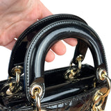 Dior Patent Cannage Mini Lady Dior Black