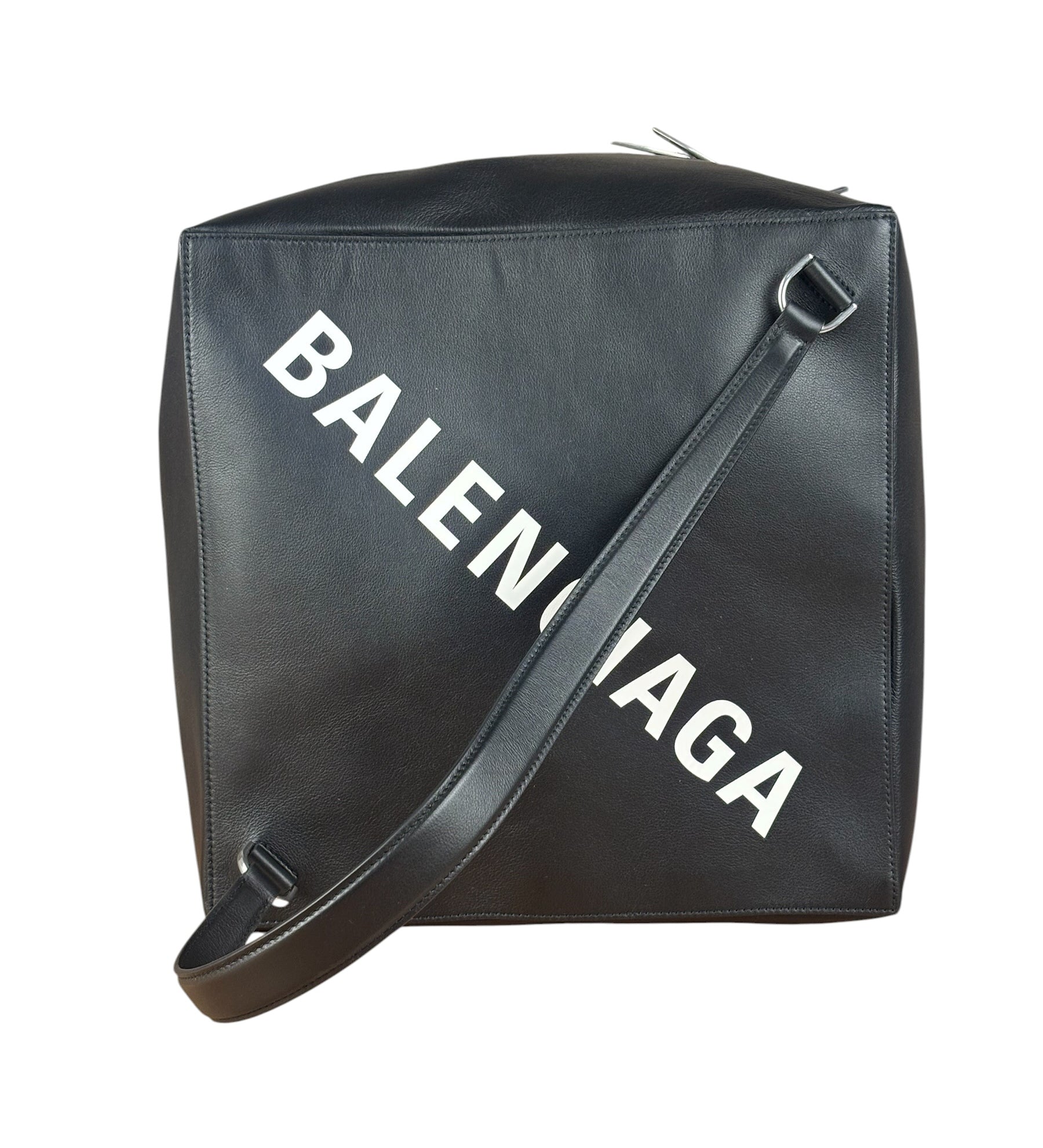 Balenciaga Black Leather Giant Box Bag