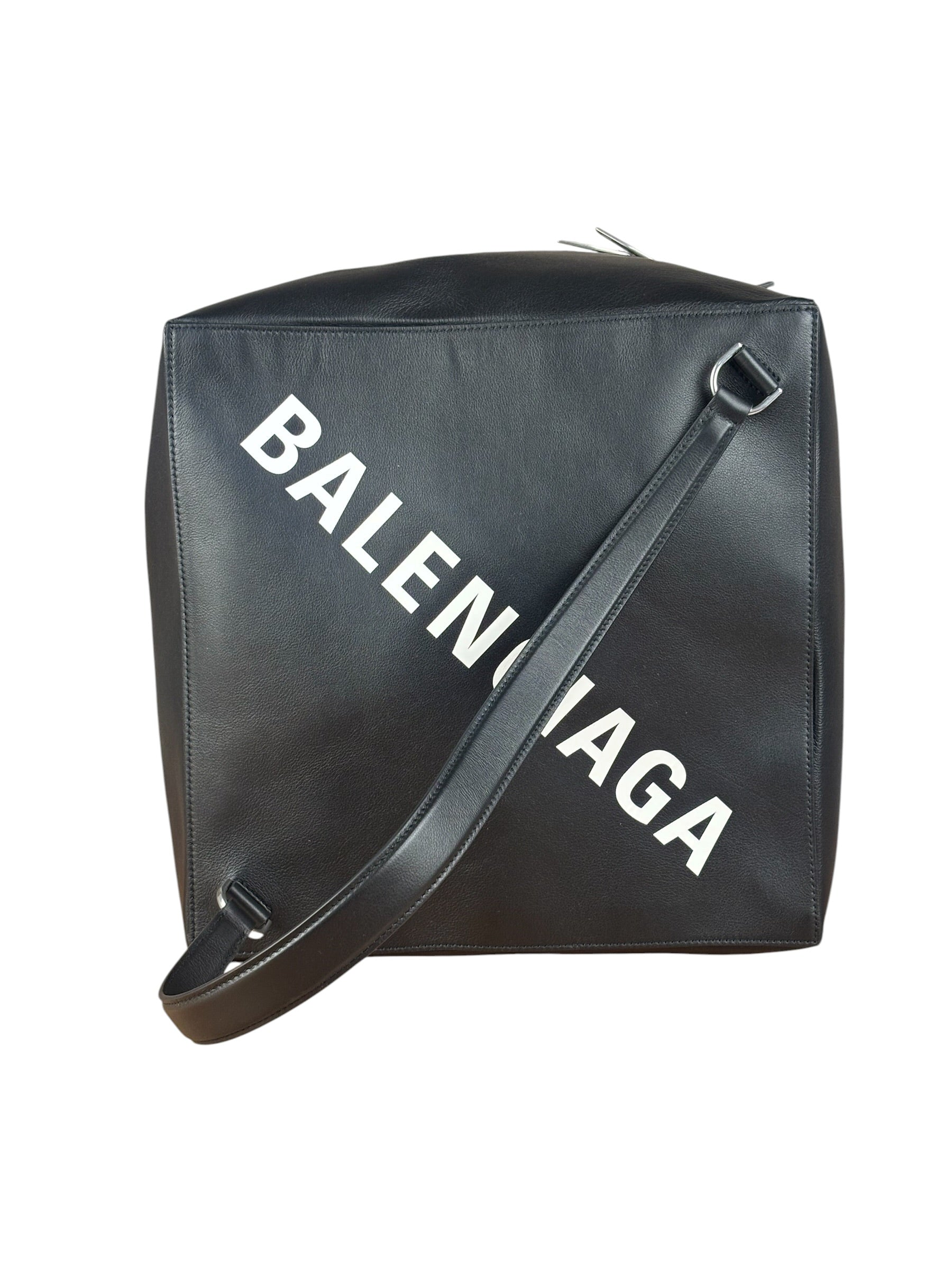 Balenciaga Black Leather Giant Box Bag