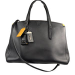 Coach Black Leather Trim Copper Carryall Two-Way Bag