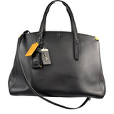 Coach Black Leather Trim Copper Carryall Two-Way Bag