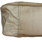 Prada Vintage Beige Nylon/Leather Logo Handbag