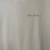 Miu Miu White Blue Embroidered Logo T-Shirt