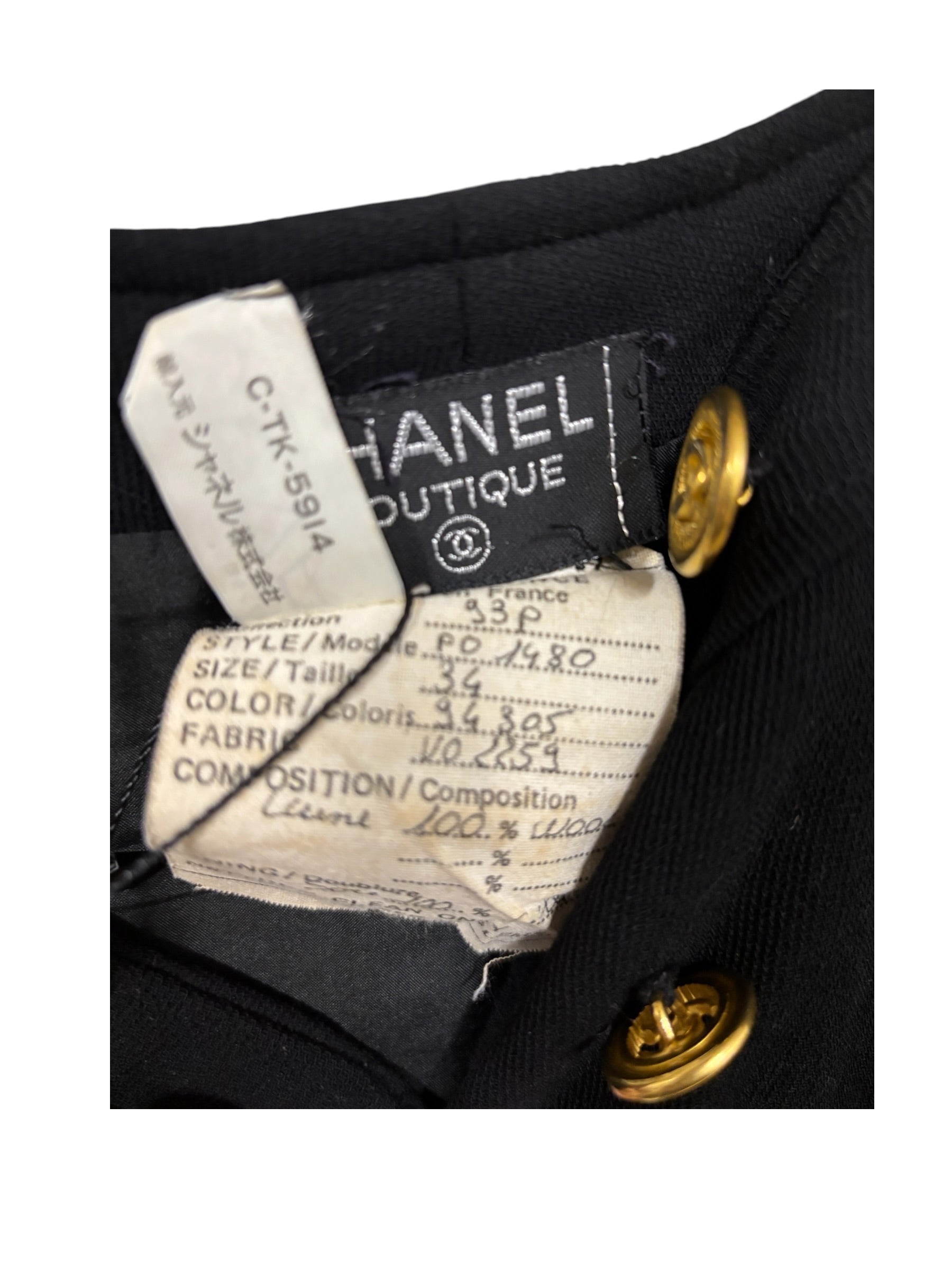 Chanel Black Wool Short Skirt
