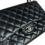 Chanel Black Caviar Quilted Leather Classic Jumbo Double Flap Bag 2011