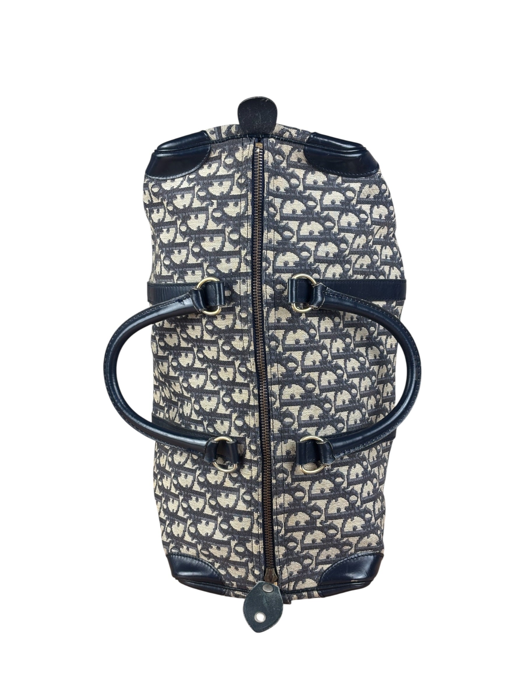 Christian Dior Vintage Navy Blue Trotter Boston Bag