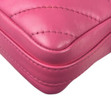 Chanel Pink Chevron Leather Promenade Chain Shoulder Bag 2018