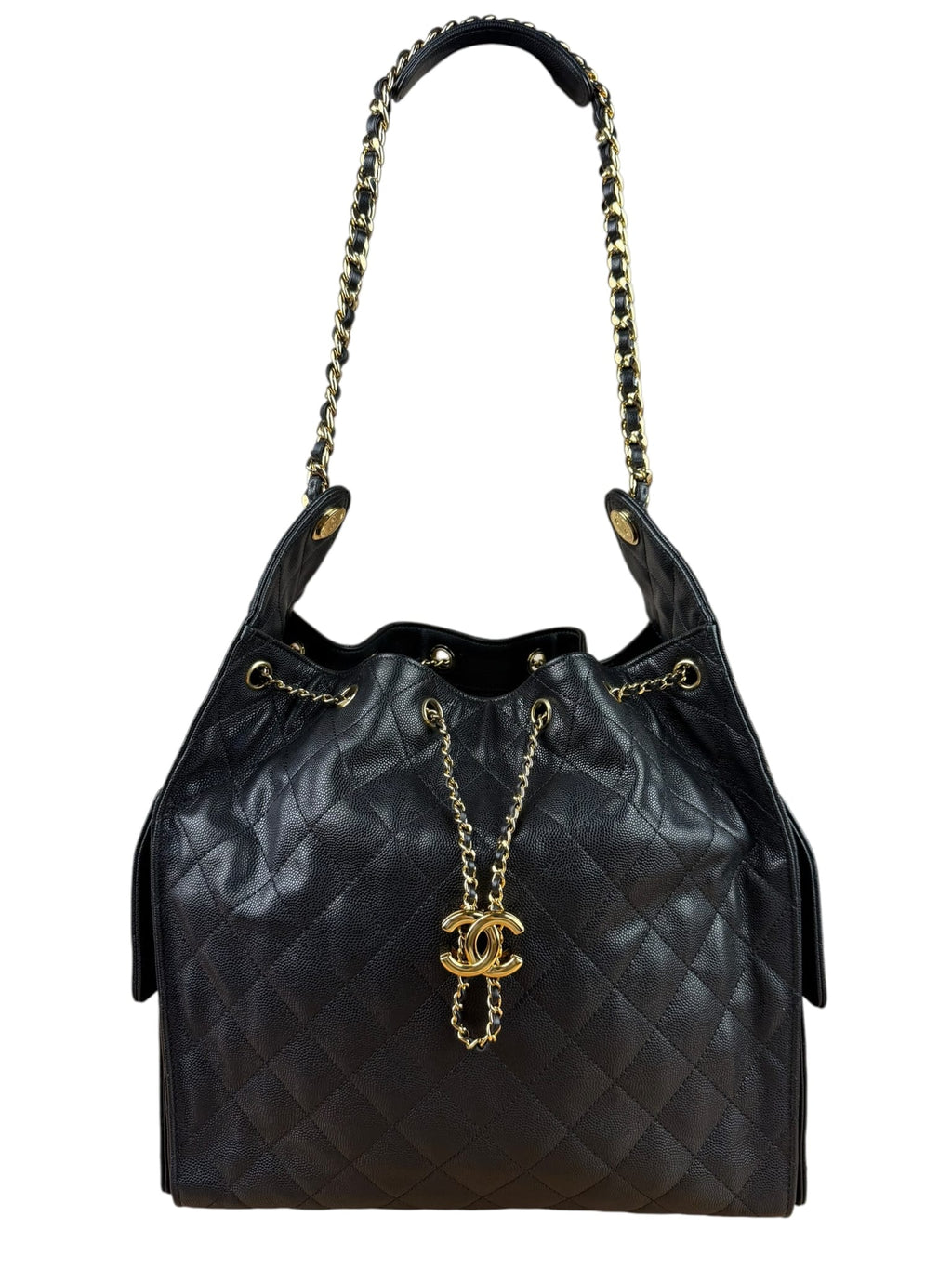 Chanel Medium Black Caviar 25 Hobo Bag