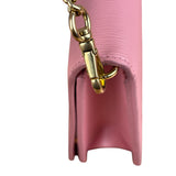 Prada Pink Saffiano Leather Wallet On Chain