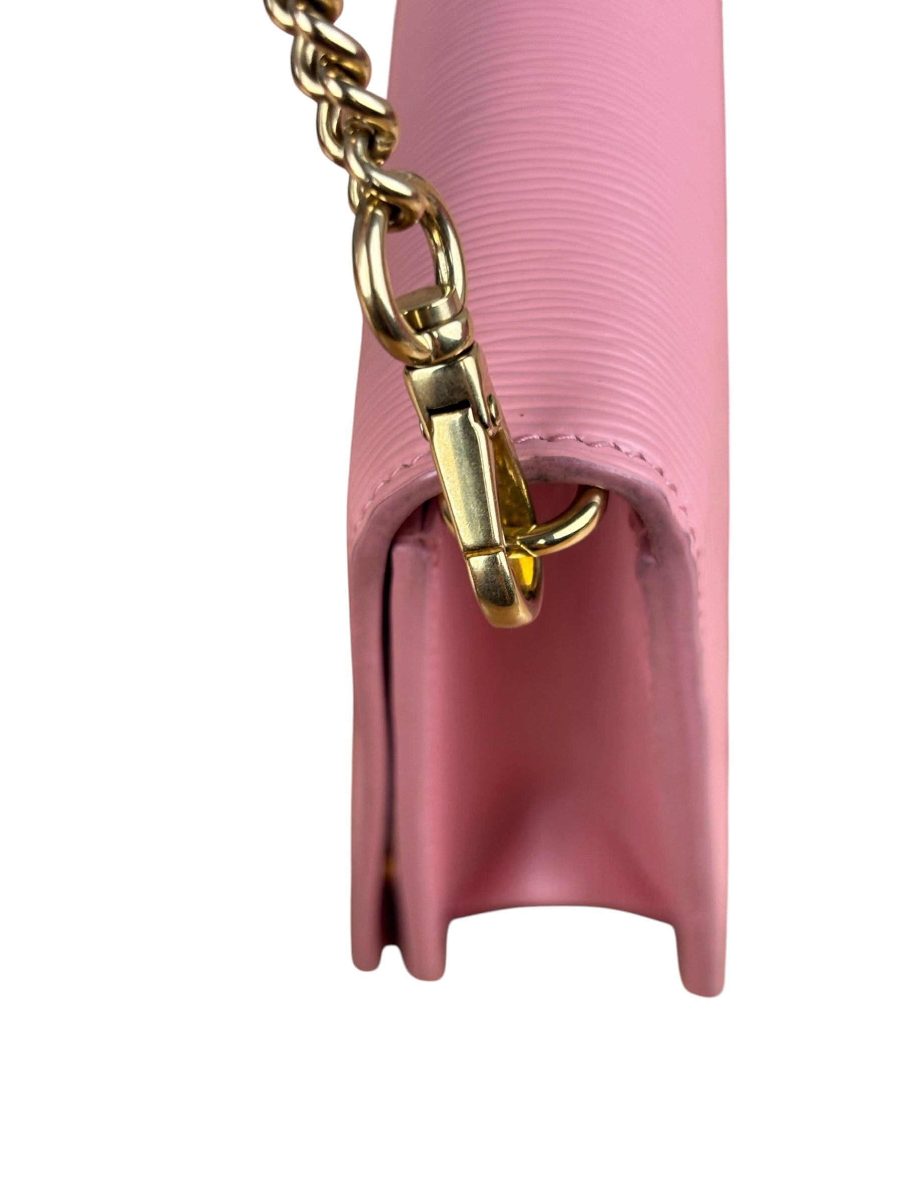 Prada Pink Saffiano Leather Wallet On Chain