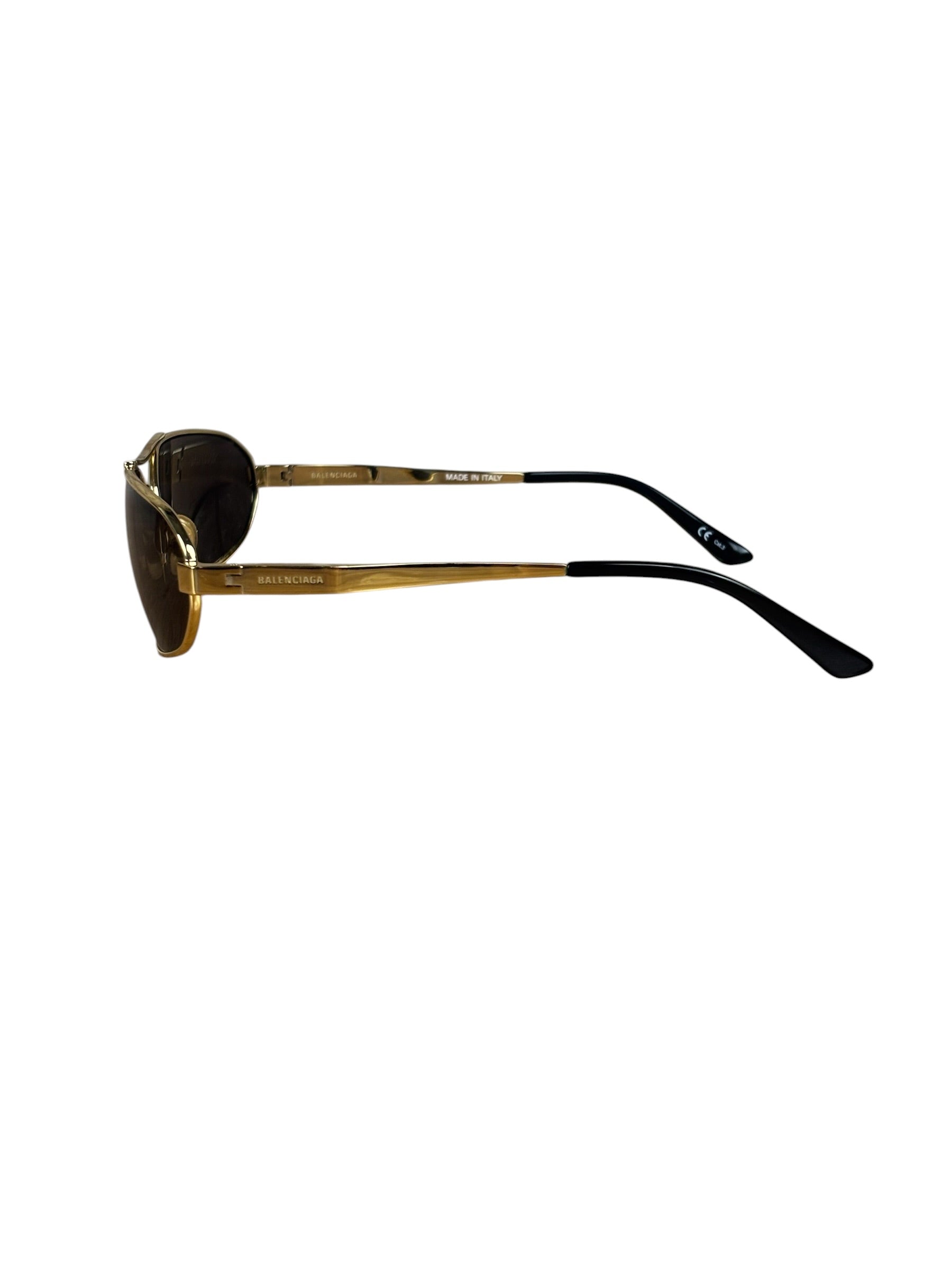 Balenciaga BB0227S Sunglasses Gold Toned Metal Frame