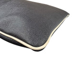 Gucci Vintage Black Leather Flat Messenger Shoulder Bag